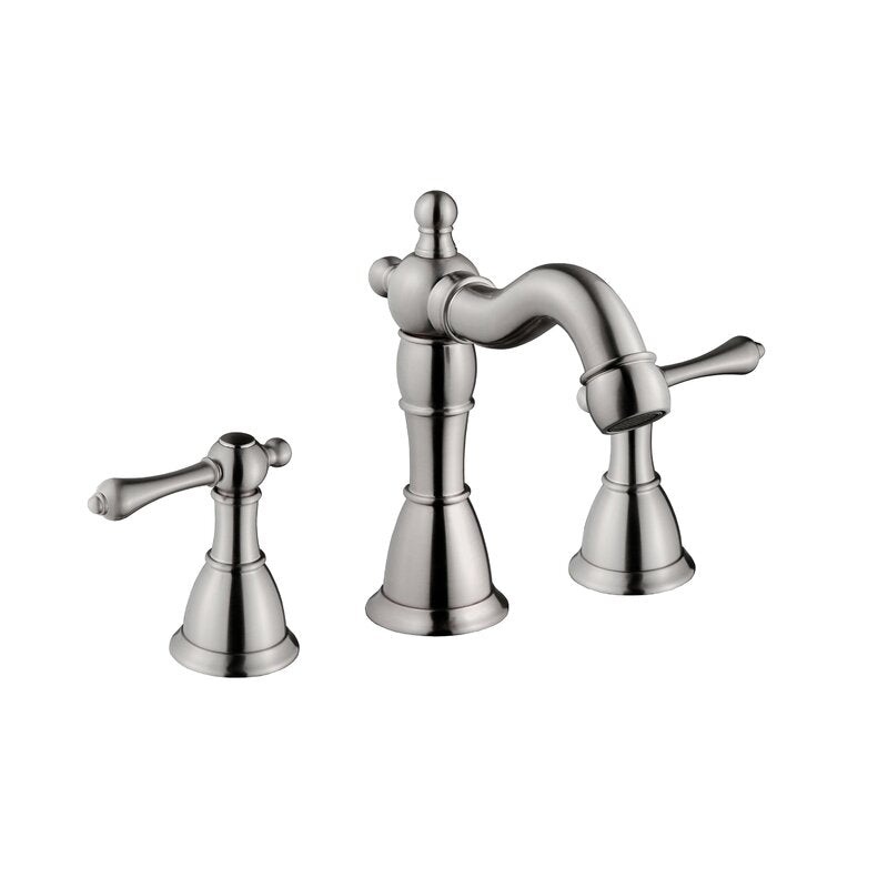 Brushed Nickel Widespread Bathroom Faucet with Drain Assembly - I58423340468
