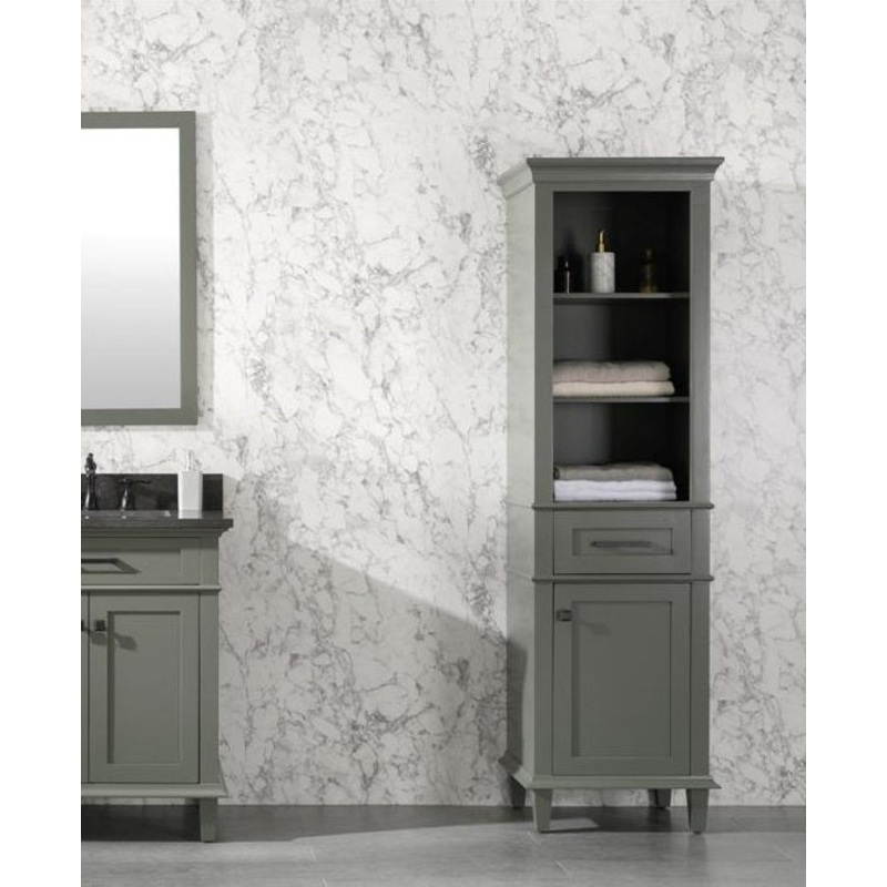 21" Haven Collection Pewter Green Linen Cabinet - I58423340241