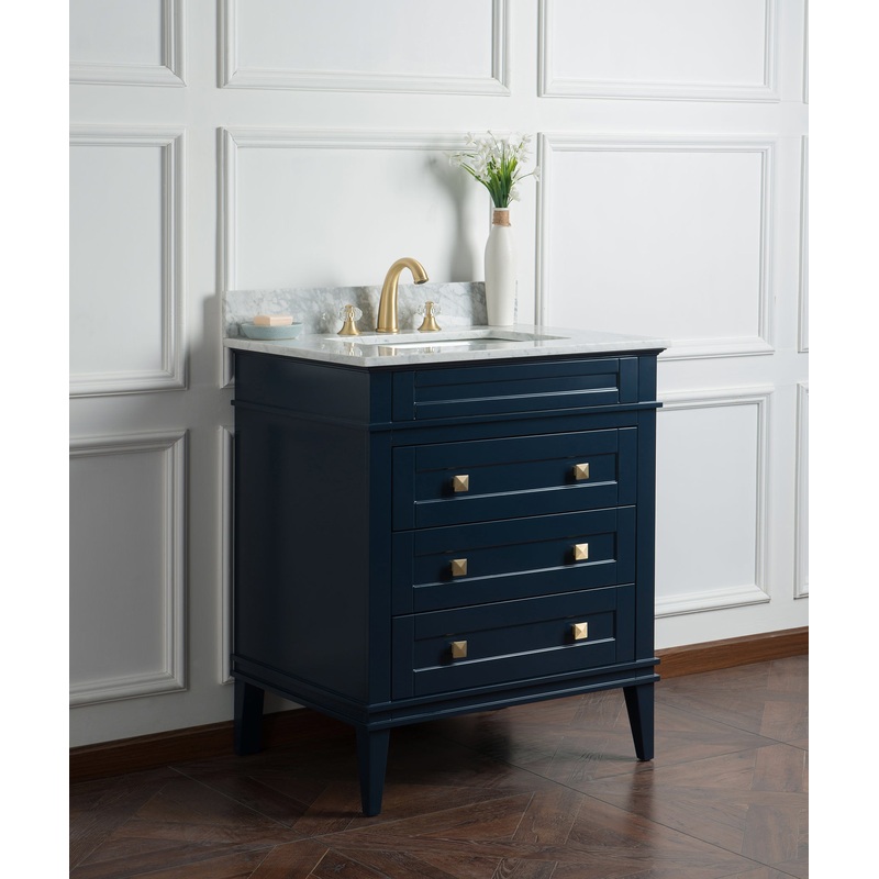 Alex 30" Single Bathroom Vanity Set in Blue - I58423340194