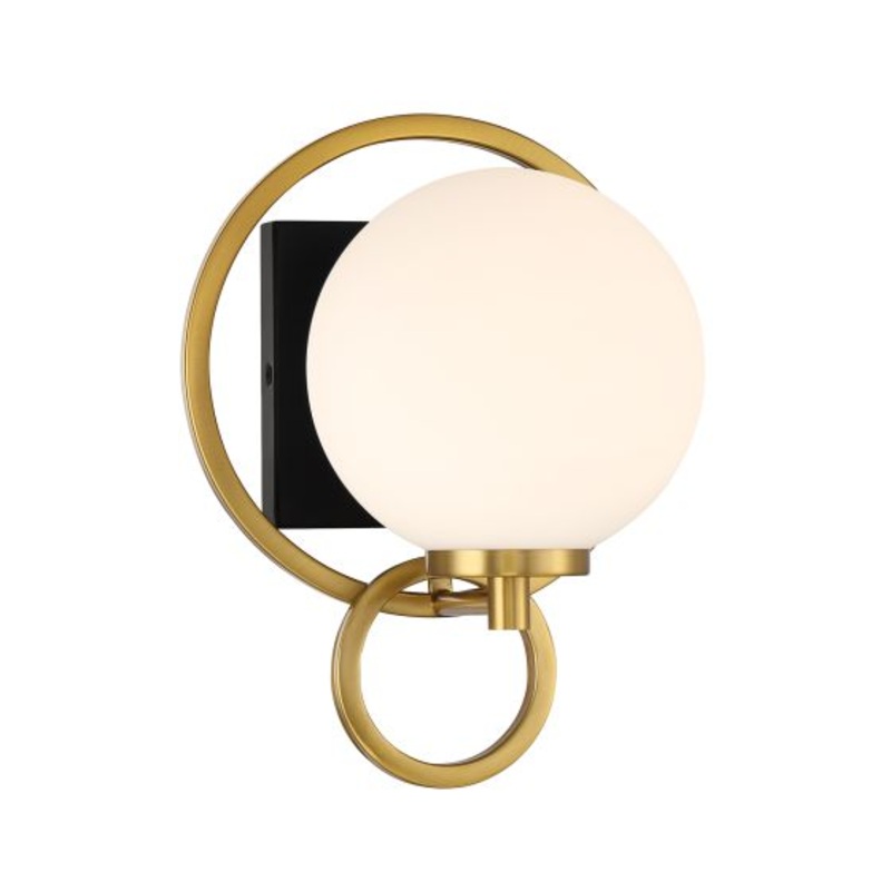Alhambra 1-Light Wall Sconce in Matte Black with Warm Brass - I58423339880