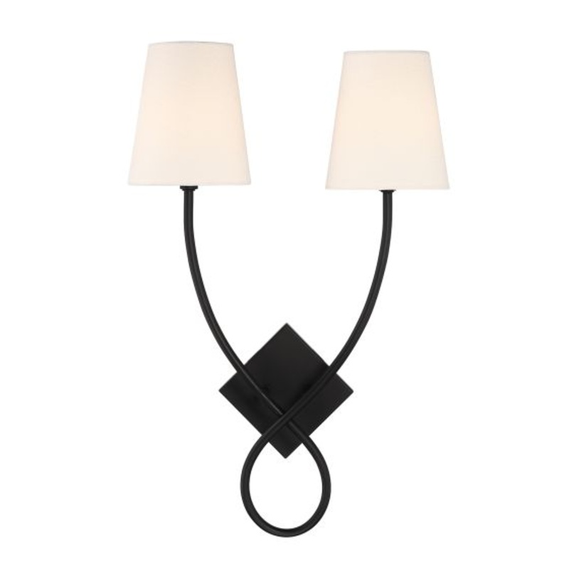 Barclay 2-Light Wall Sconce in Matte Black - I58423339897