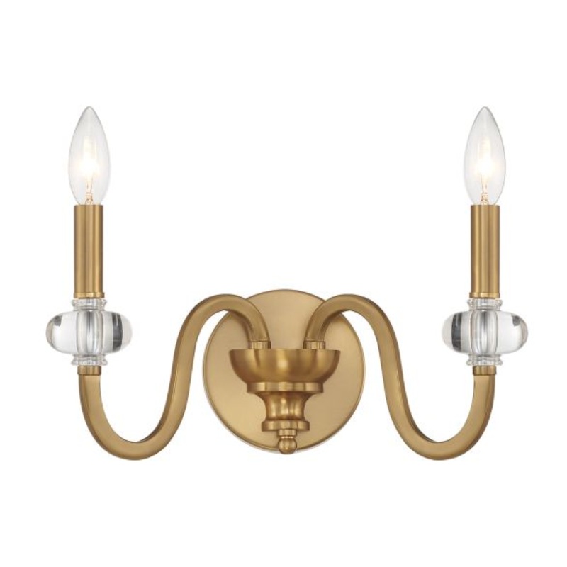 Bergdorf 2-Light Wall Sconce in Warm Brass - I58423339955