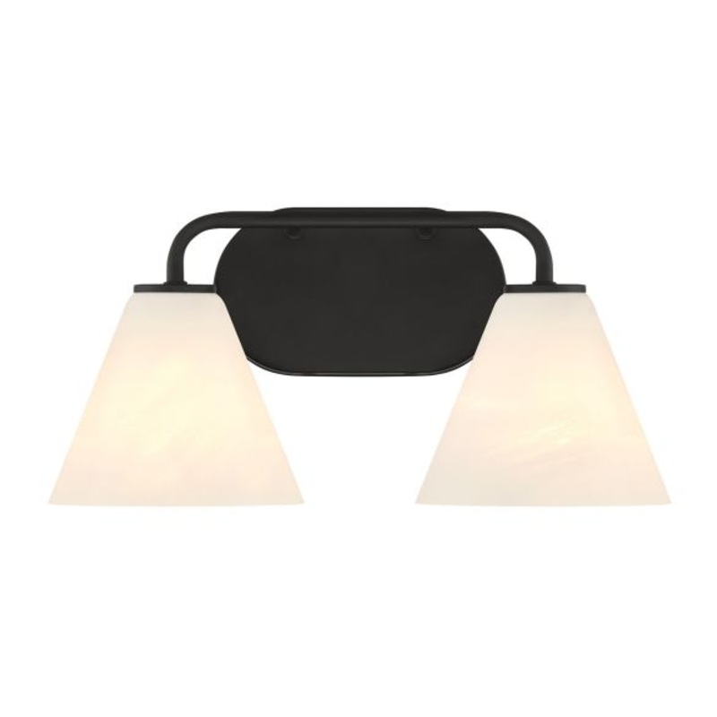 Blair 2-Light Bathroom Vanity Light in Matte Black - I58423339943