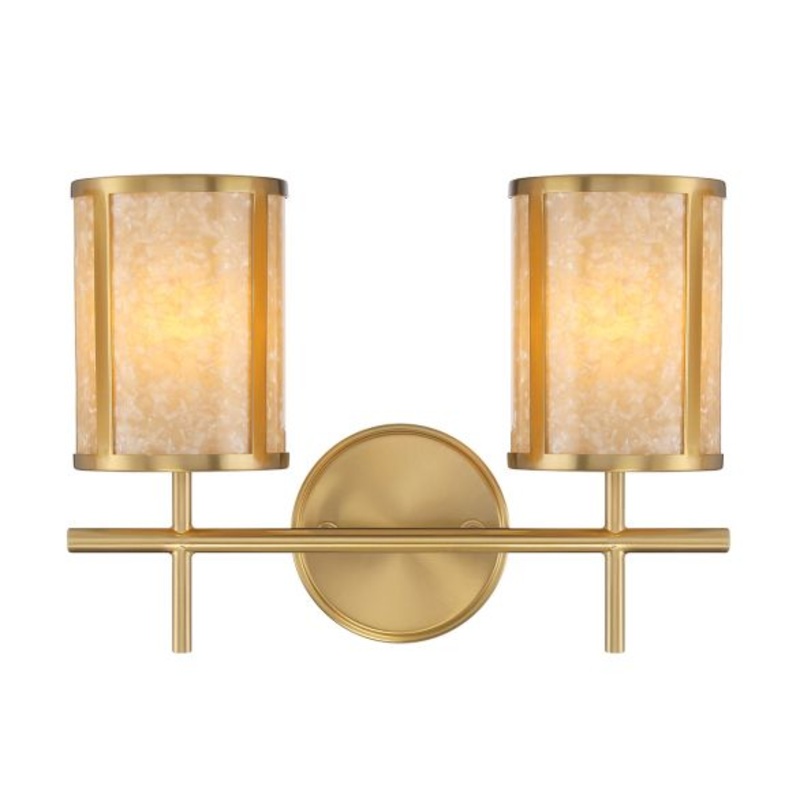 Camden 2-Light Bathroom Vanity Light in Warm Brass - I58423339924