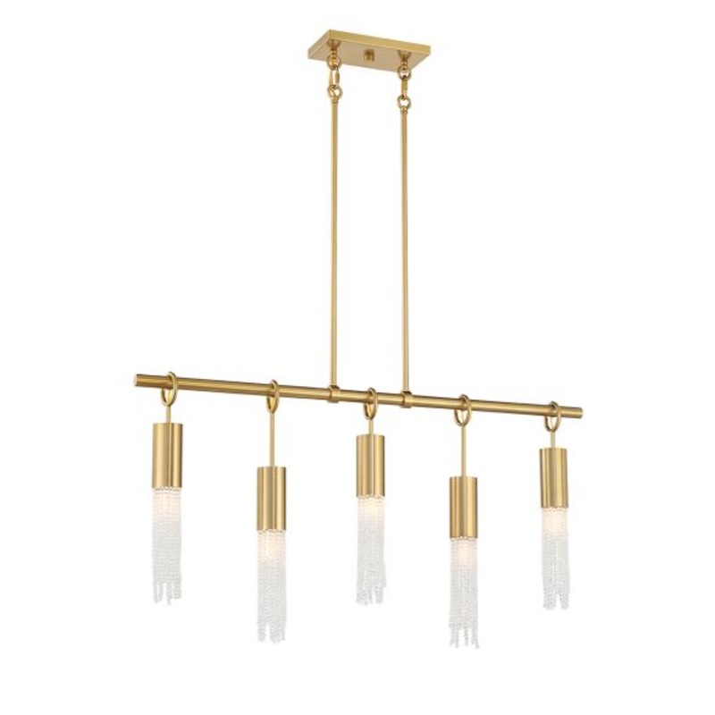 Chelsea 5-Light Linear Chandelier in Warm Brass - I58423339881