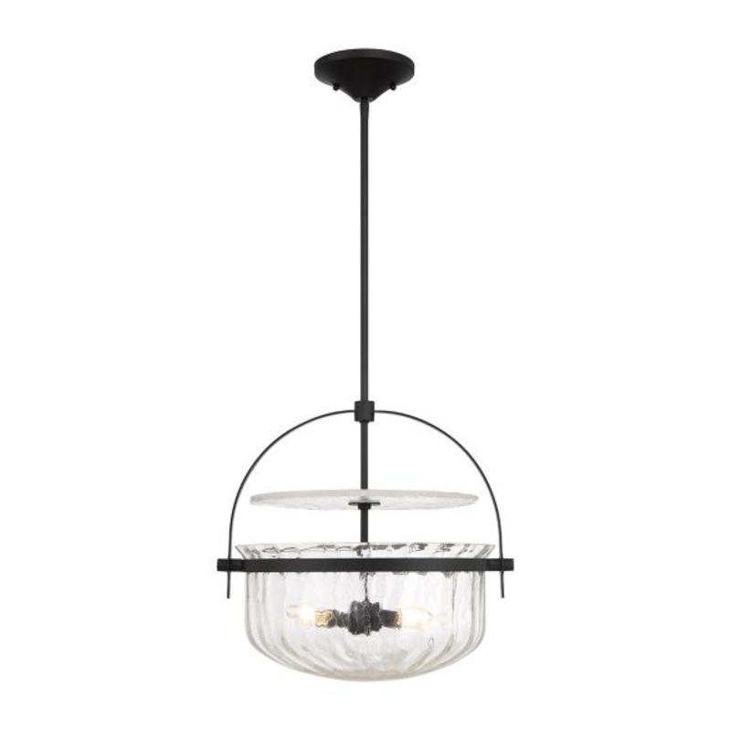 Denmar 4-Light Convertible Semi-Flush or Pendant in Matte Black - I58423339916