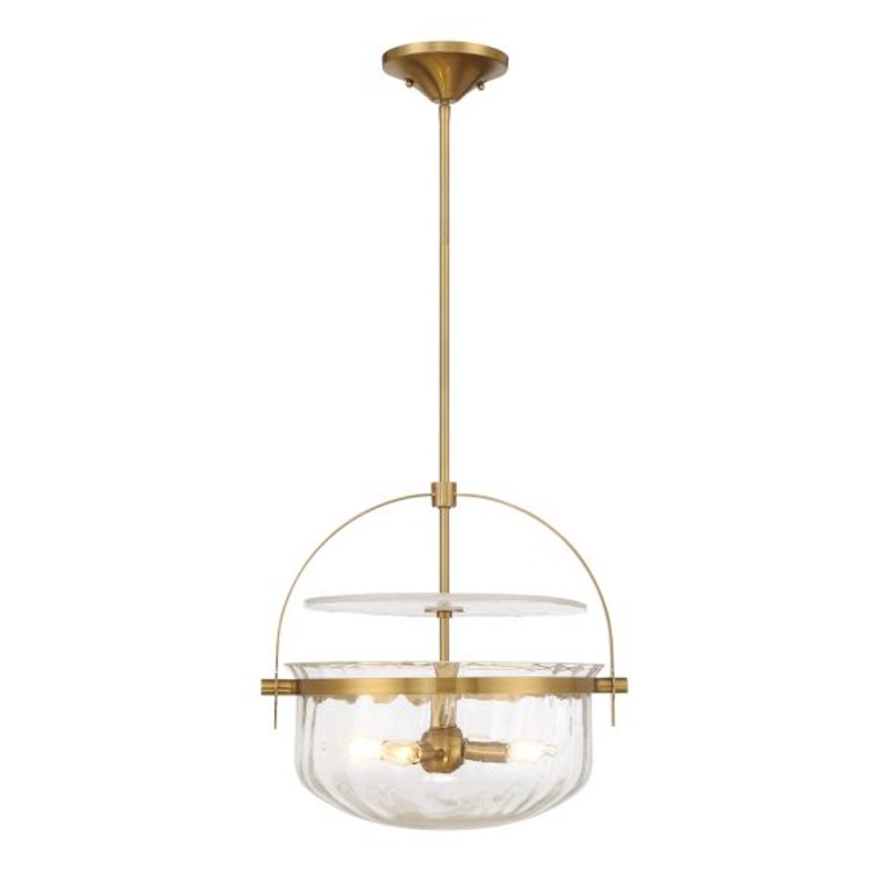 Denmar 4-Light Convertible Semi-Flush or Pendant in Warm Brass - I58423339946