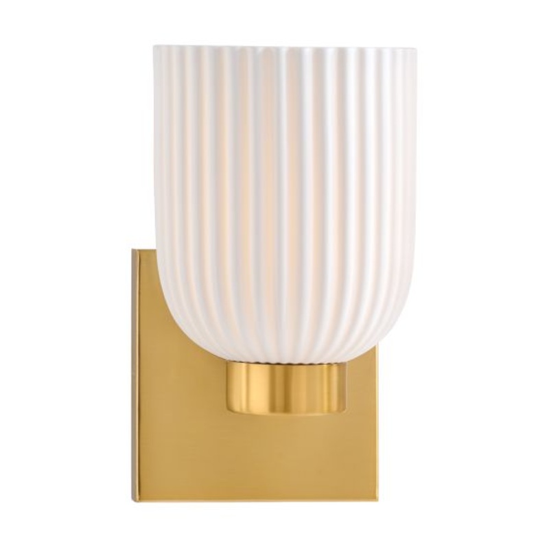 Isla Blanca 1-Light Wall Sconce in Warm Brass by Breegan Jane - I58423339844