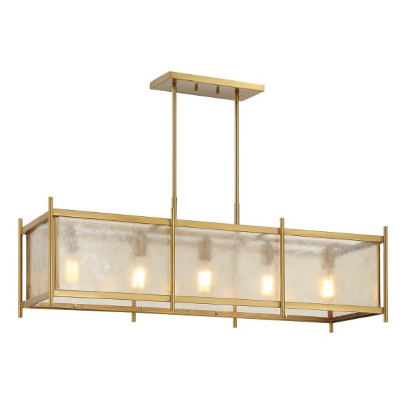 Jacobs 5-Light Linear Chandelier in Warm Brass - I58423339877