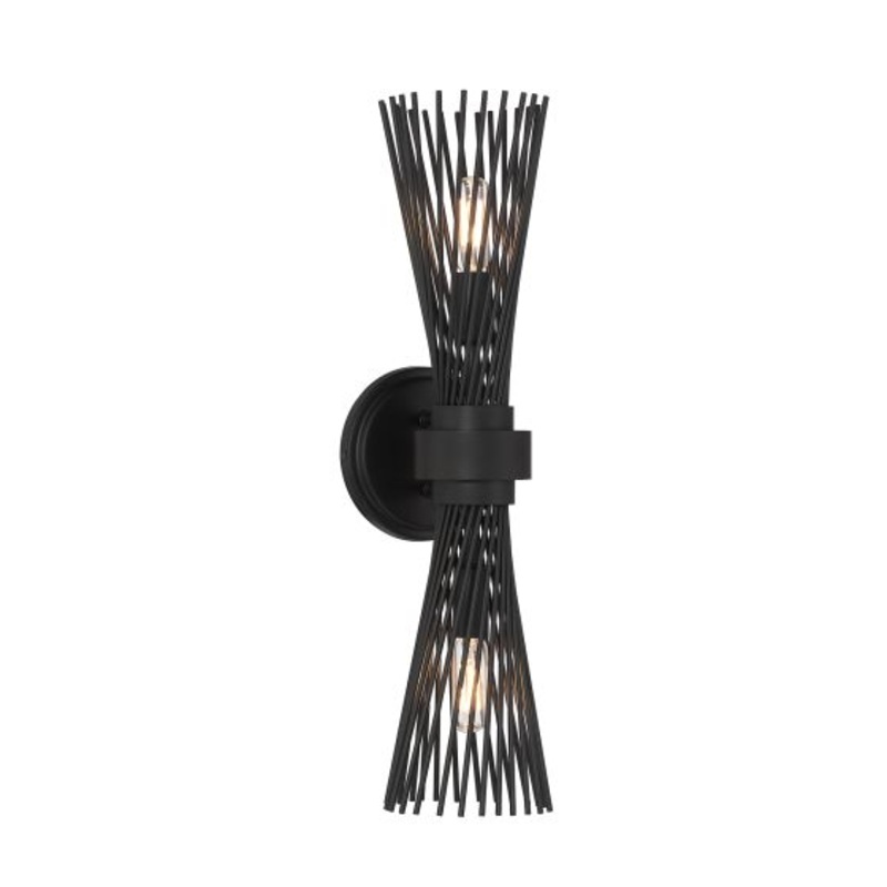 Longfellow 2-Light Wall Sconce in Matte Black - I58423339888
