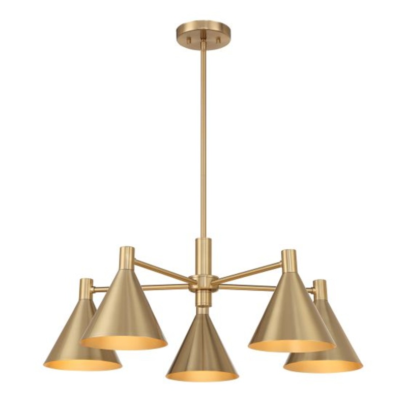 Pharos 5-Light Chandelier in Noble Brass by Breegan Jane - I58423339846