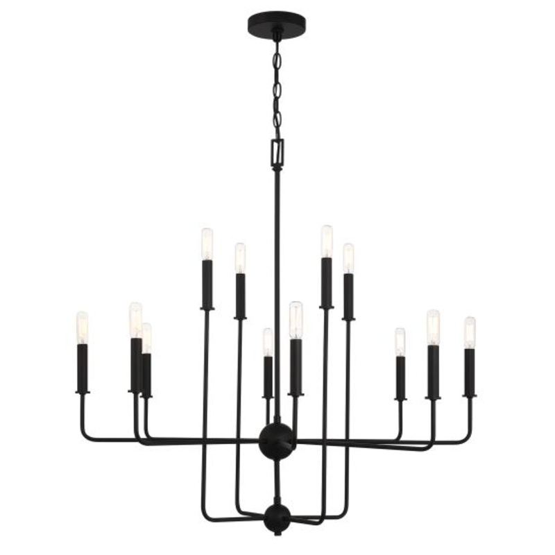 Avondale 12-Light Chandelier in Matte Black - I58423339786