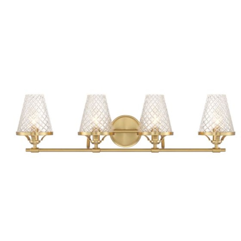 Candler 4-Light Bathroom Vanity Light in Warm Brass - I58423339767
