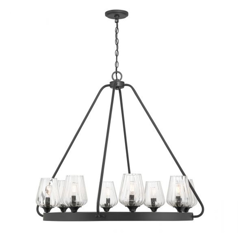 Carlton 8-Light Chandelier in Matte Black - I58423339787