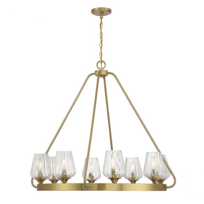Carlton 8-Light Chandelier in Warm Brass - I58423339788