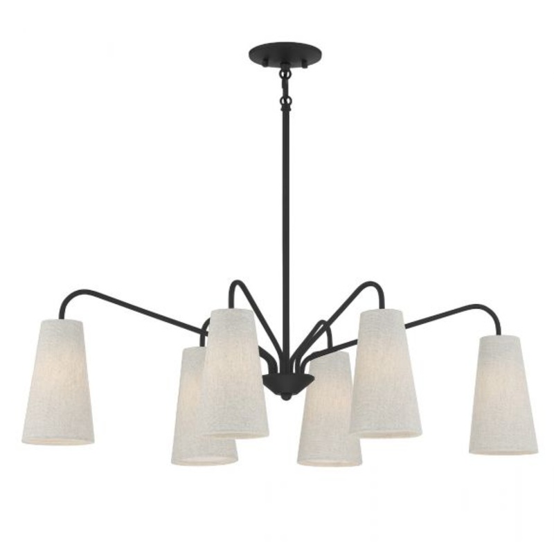 Edgewood 6-Light Linear Chandelier in Matte Black - I58423339696