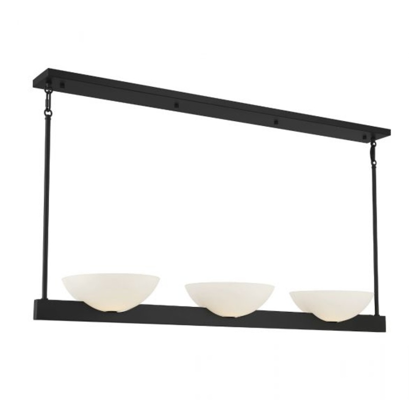Fallon 3-Light Linear Chandelier in Matte Black - I58423339695