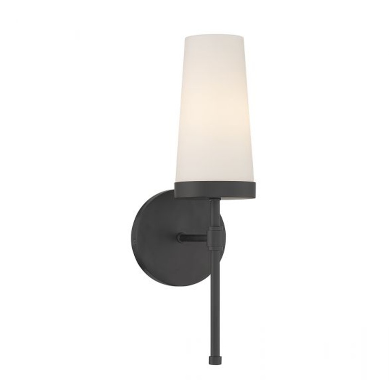 Haynes 1-Light Wall Sconce in Matte Black - I58423339713