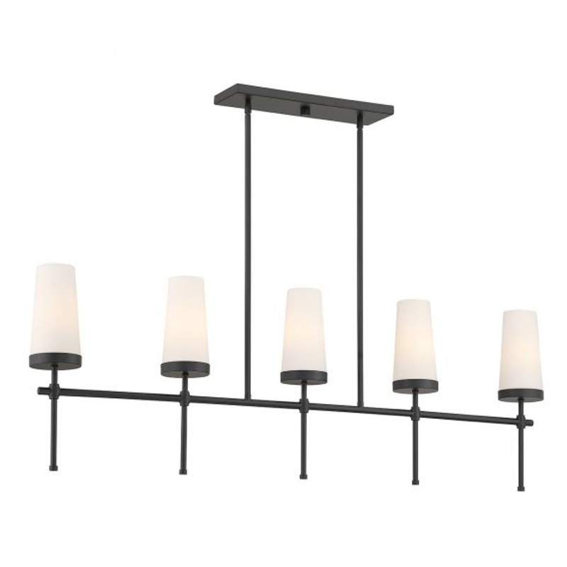 Haynes 5-Light Linear Chandelier in Matte Black - I58423339809