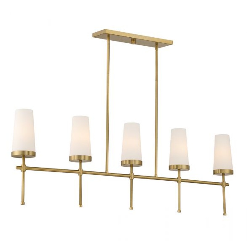 Haynes 5-Light Linear Chandelier in Warm Brass - I58423339794