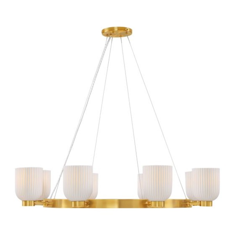Isla Blanca 8-Light Chandelier in Warm Brass by Breegan Jane - I58423339834