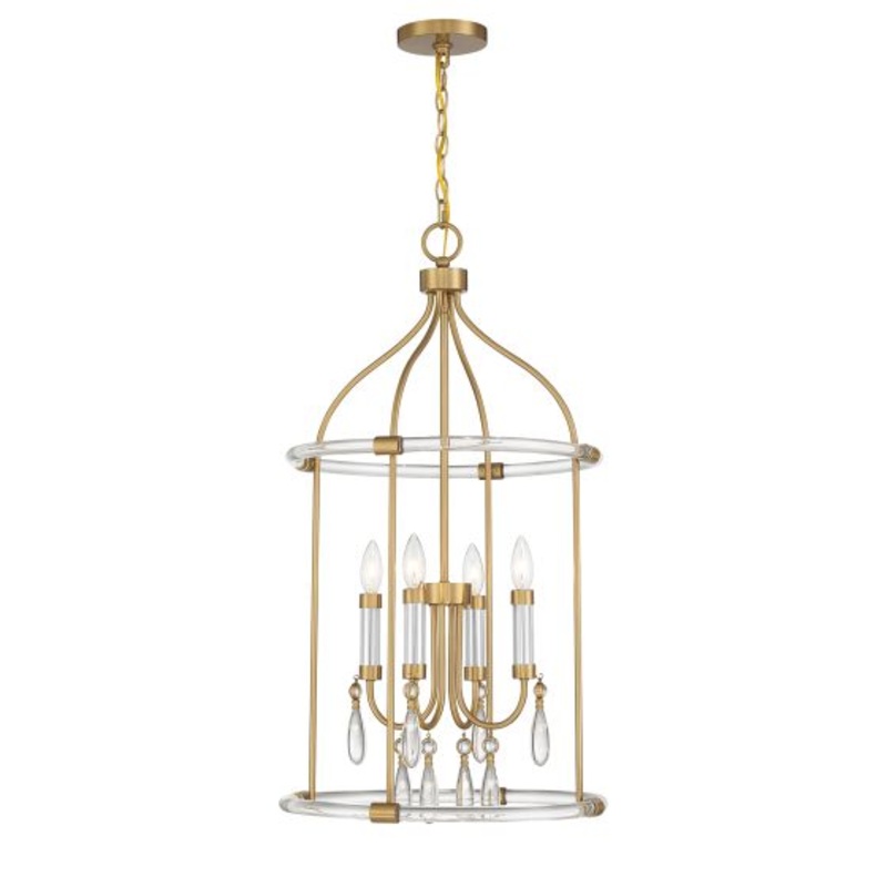 Mayfair 4-Light Pendant in Warm Brass and Chrome - I58423339667