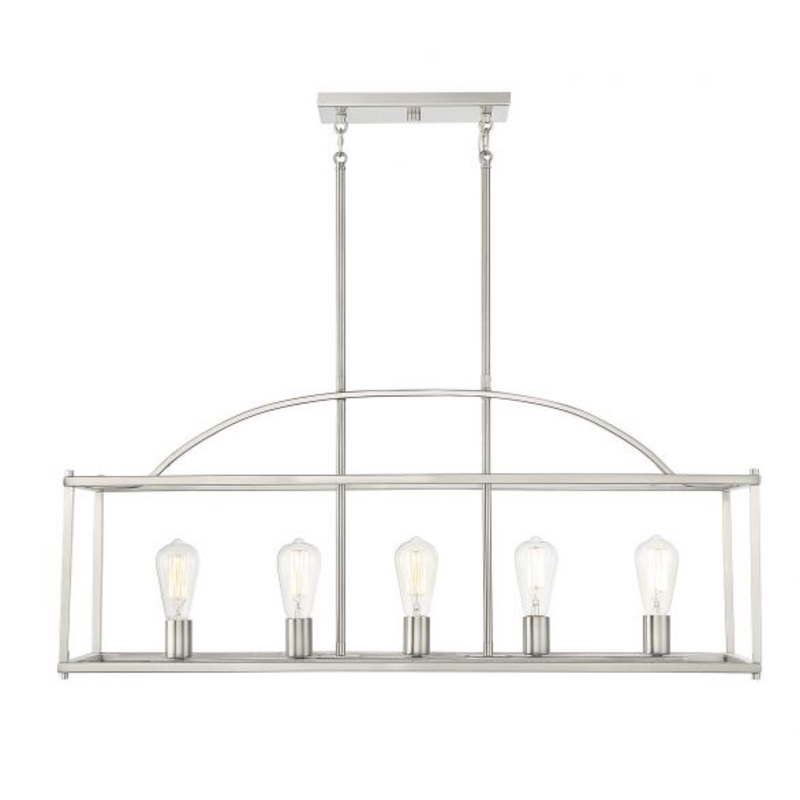 Palladian 5-Light Linear Chandelier in Satin Nickel - I58423339624