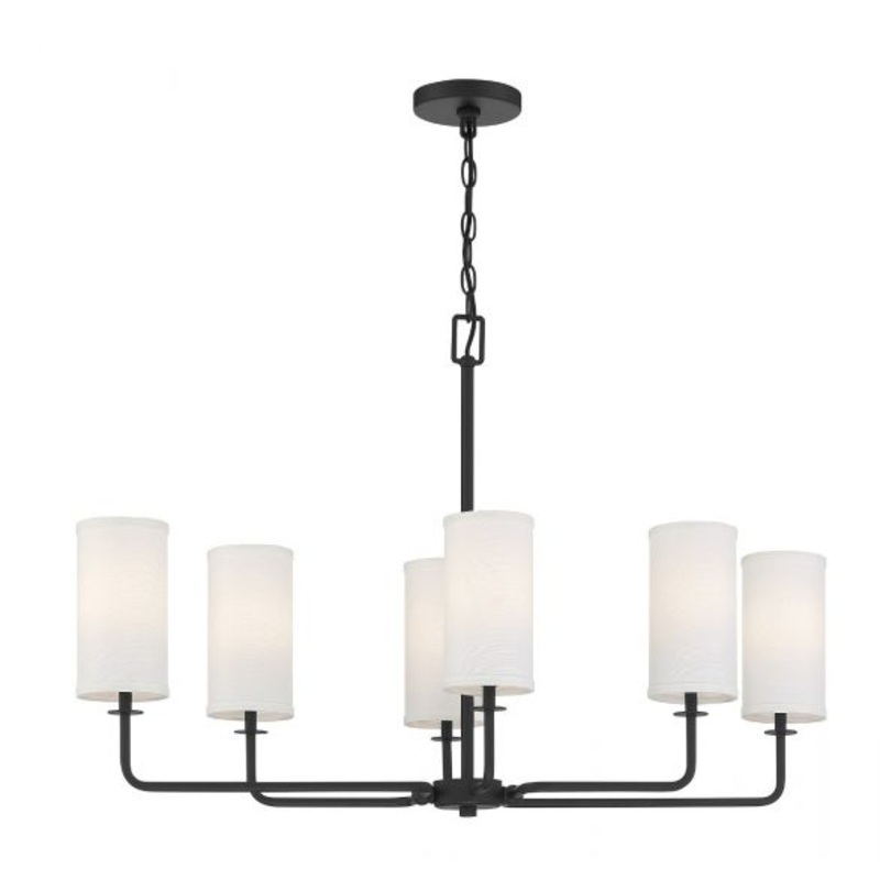 Powell 6-Light Linear Chandelier in Matte Black - I58423339699