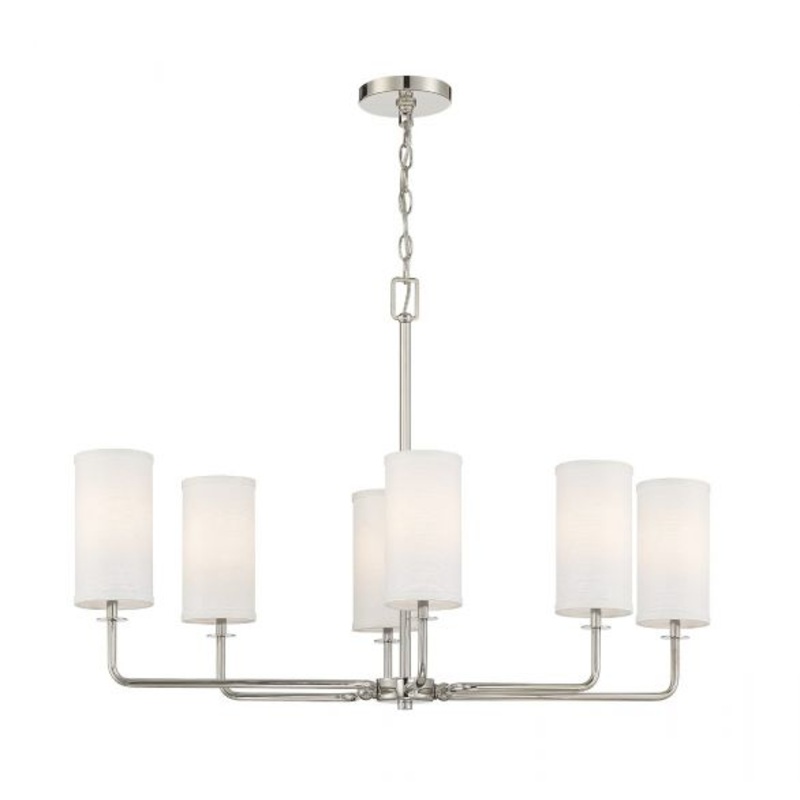 Powell 6-Light Linear Chandelier in Polished Nickel - I58423339688