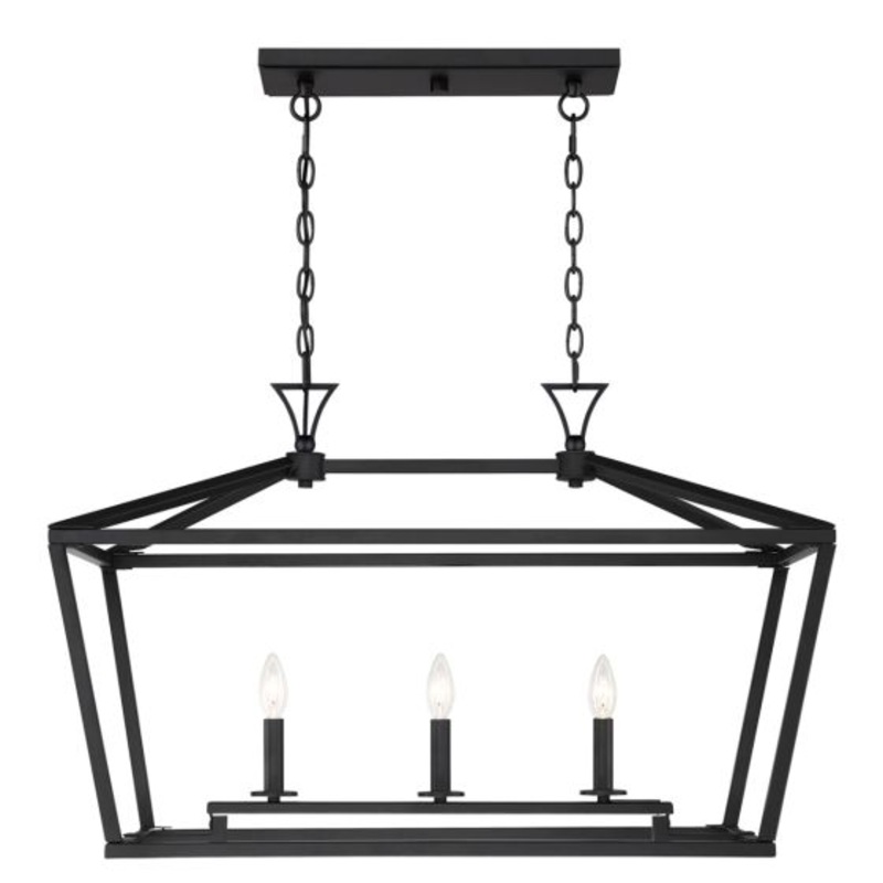 Townsend 3-Light Linear Chandelier in Matte Black - I58423339803