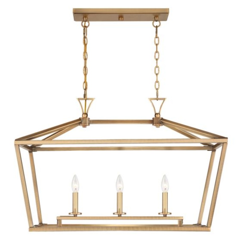 Townsend 3-Light Linear Chandelier in Warm Brass - I58423339805