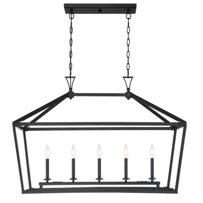 Townsend 5-Light Linear Chandelier in Matte Black - I58423339815
