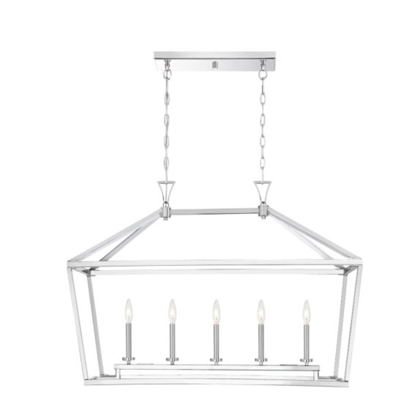 Townsend 5-Light Linear Chandelier in Polished Nickel - I58423339797