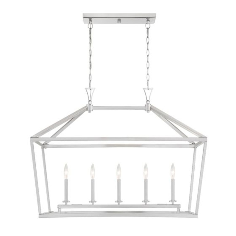 Townsend 5-Light Linear Chandelier in Satin Nickel - I58423339818