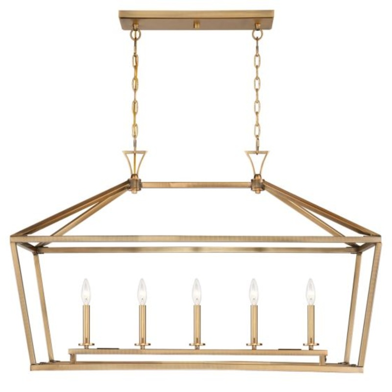 Townsend 5-Light Linear Chandelier in Warm Brass - I58423339807
