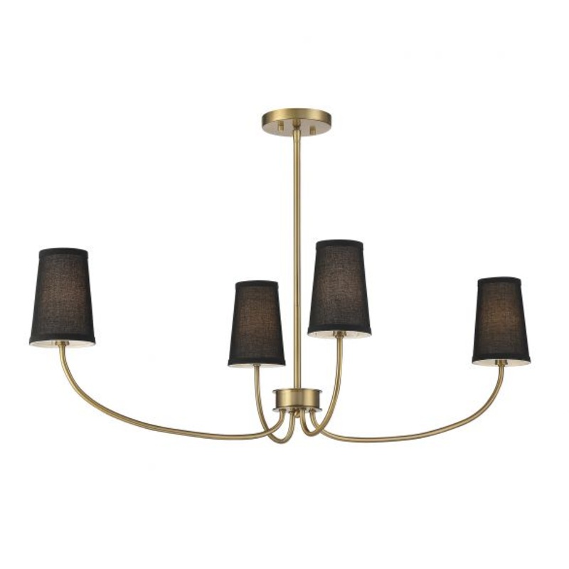 4-Light Chandelier in Natural Brass - I58423339524