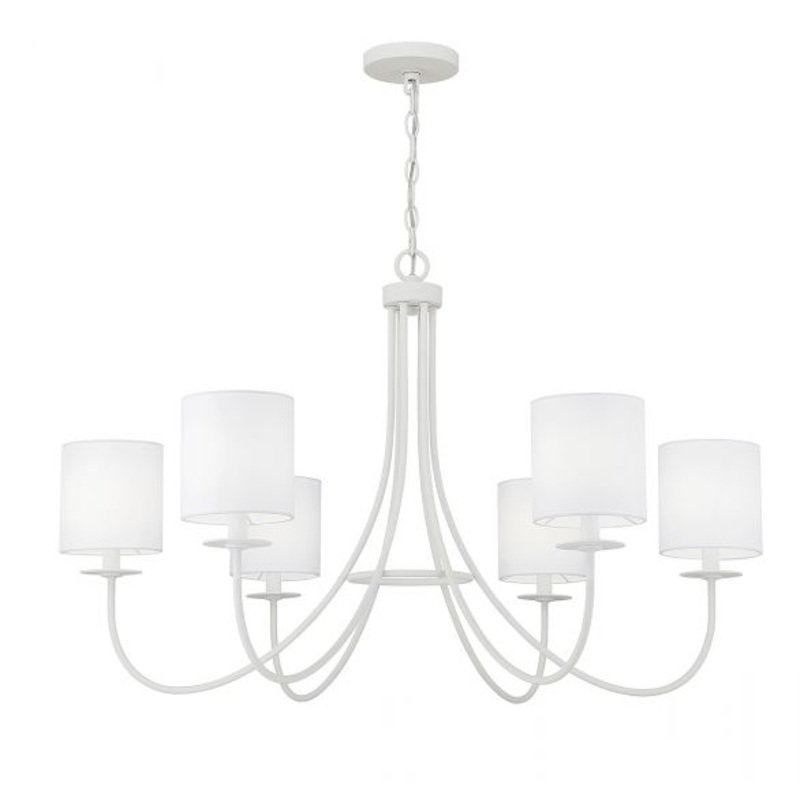 6-Light Chandelier in Bisque White - I58423339529