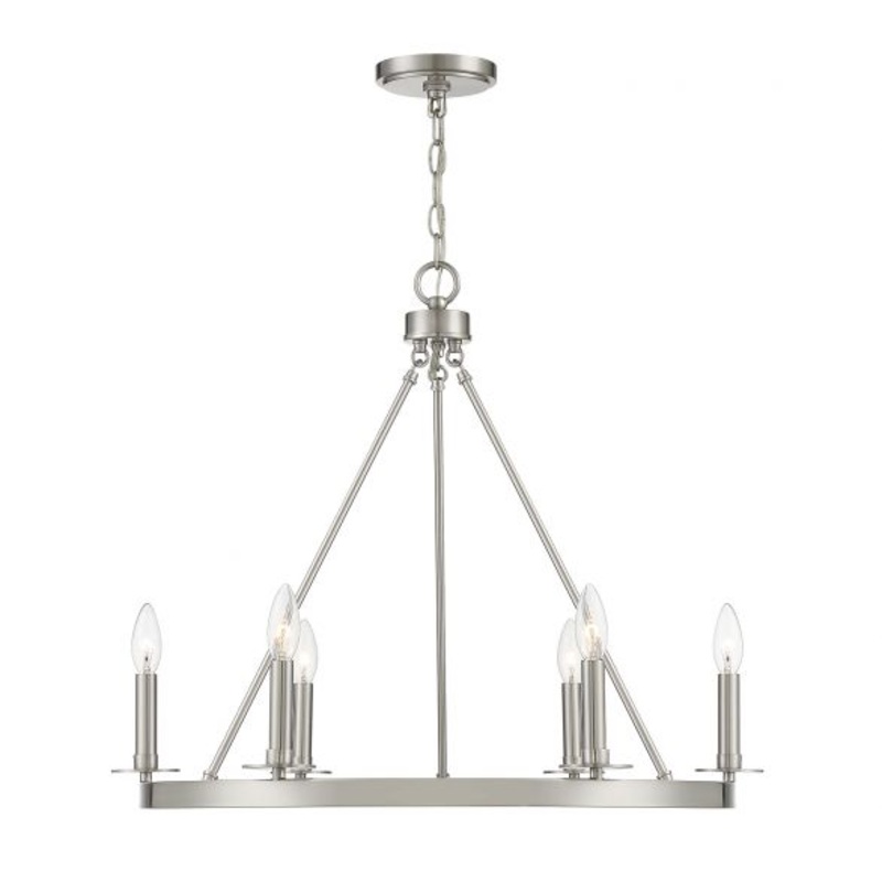 6-Light Chandelier in Brushed Nickel - I58423339532