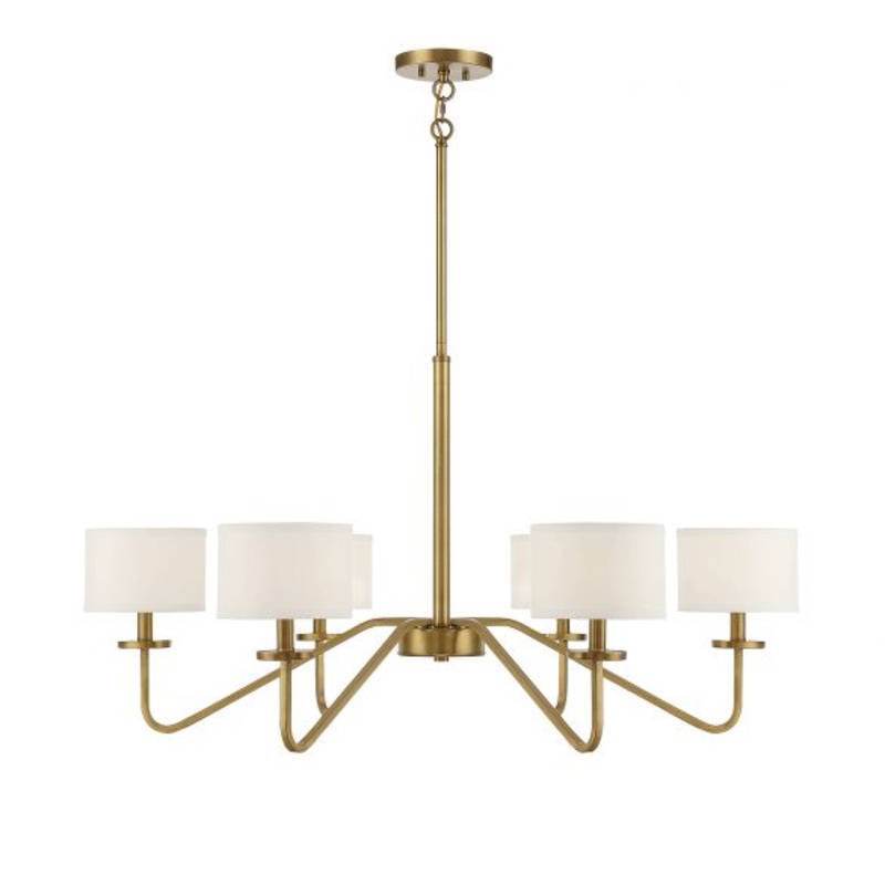 6-Light Chandelier in Natural Brass - I58423339534
