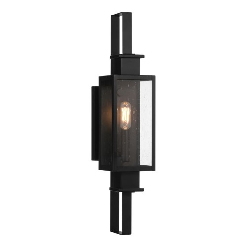 Ascott 1-Light Outdoor Wall Lantern in Matte Black - I58423339470