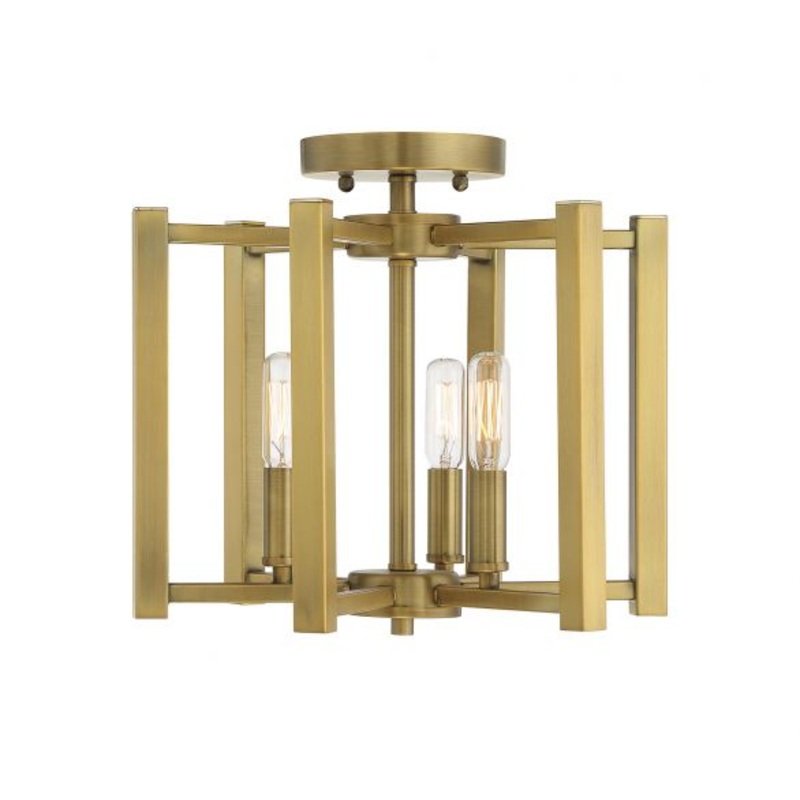 Benson 3-Light Ceiling Light in Warm Brass - I58423339446