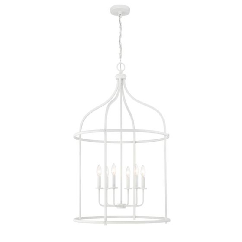Brookstone 6-Light Pendant in Bisque White - I58423339559