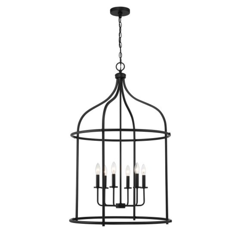 Brookstone 6-Light Pendant in Matte Black - I58423339567