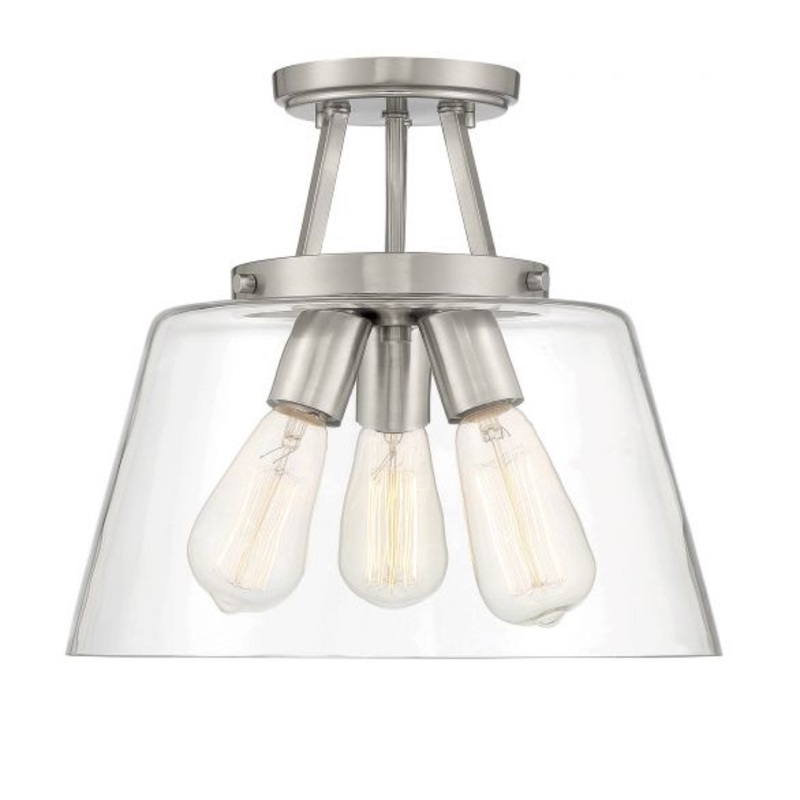 Calhoun 3-Light Ceiling Light in Satin Nickel - I58423339601