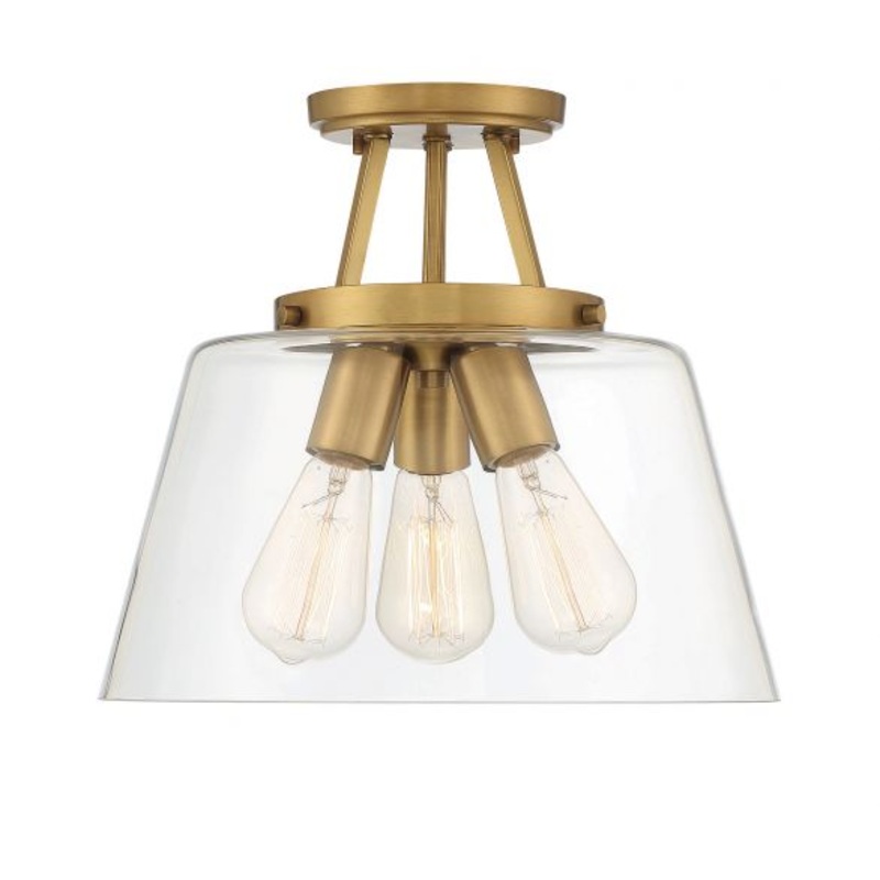 Calhoun 3-Light Ceiling Light in Warm Brass - I58423339613