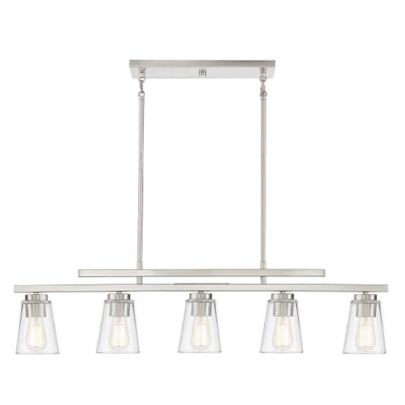 Calhoun 5-Light Linear Chandelier in Satin Nickel - I58423339622
