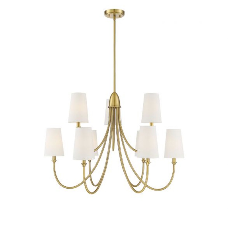 Cameron 9-Light Chandelier in Warm Brass - I58423339614