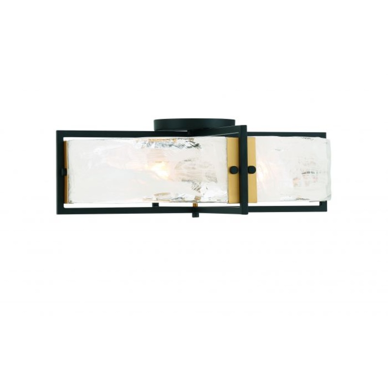 Hayward 4-Light Ceiling Light in Matte Black with Warm Brass Accents - I58423339433