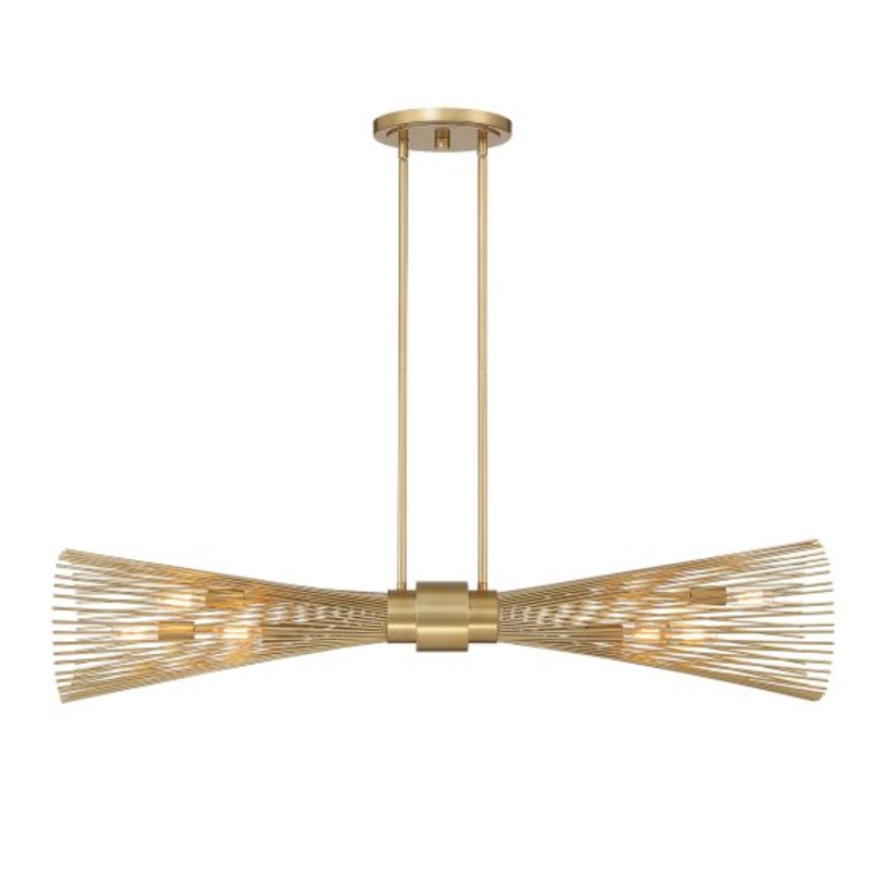 Longfellow 6-Light Linear Chandelier in Burnished Brass - I58423339464