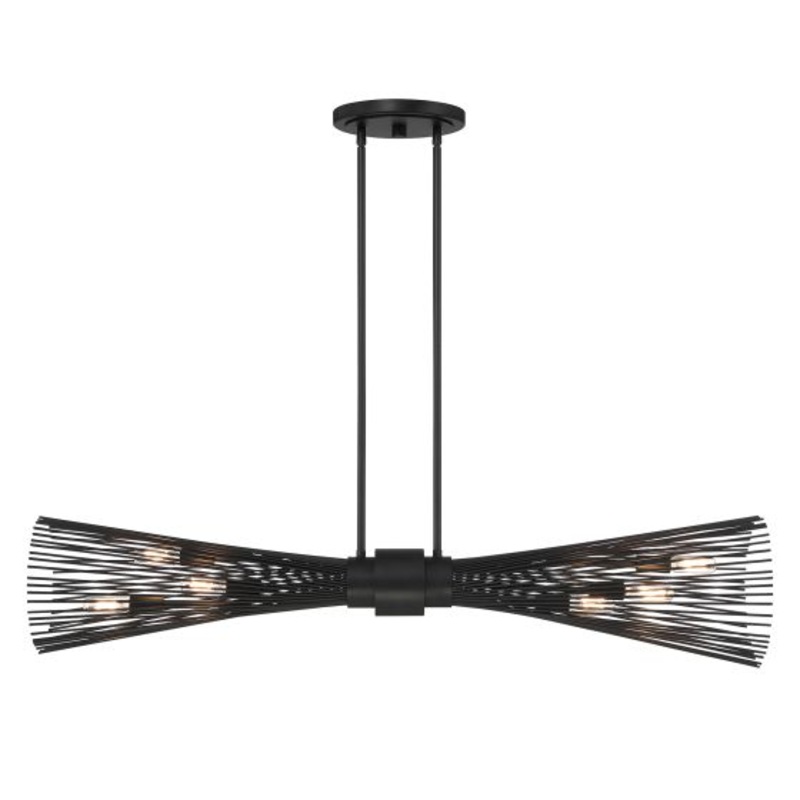 Longfellow 6-Light Linear Chandelier in Matte Black - I58423339472
